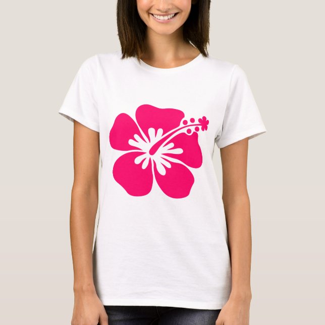 Camiseta flor do rosa aloha (Frente)