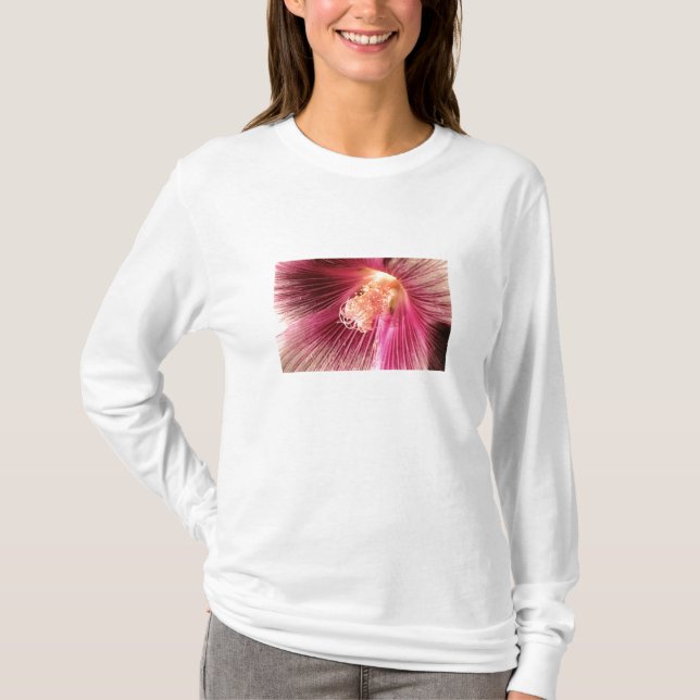 Camiseta Flor do rosa do Hock do azevinho (Frente)