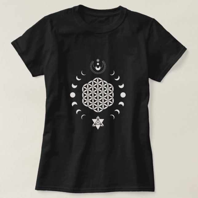 Camiseta Flor do Símbolo Espiritual da Vida (Frente do Design)