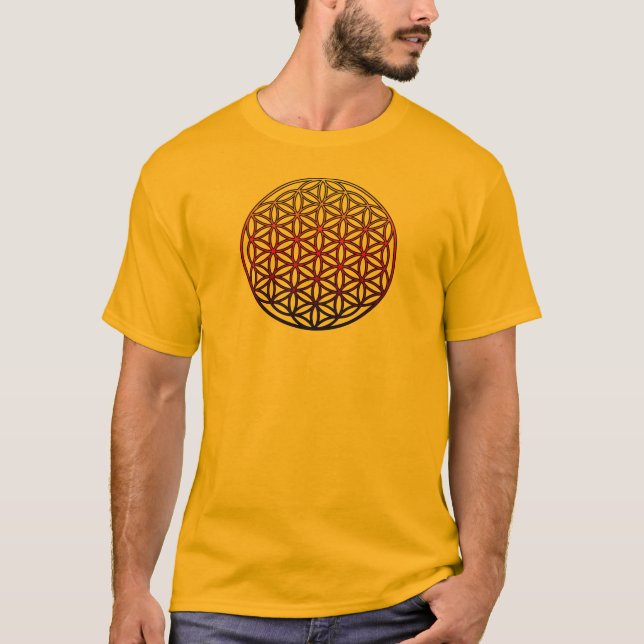 Camiseta Flor do símbolo sagrado da geometria da vida - 1 (Frente)