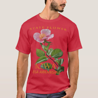 Camiseta Flor do Território de Iowa Rosa Arkansana