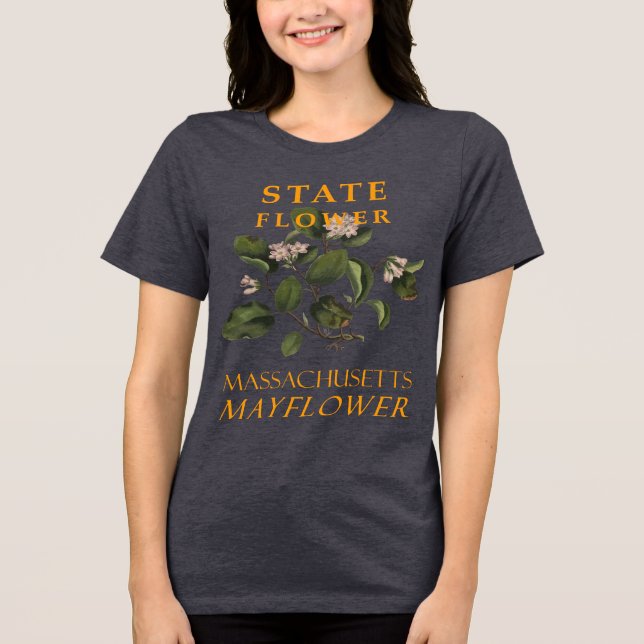 Camiseta Flor do Território de Massachusetts A Mayflower (Frente)