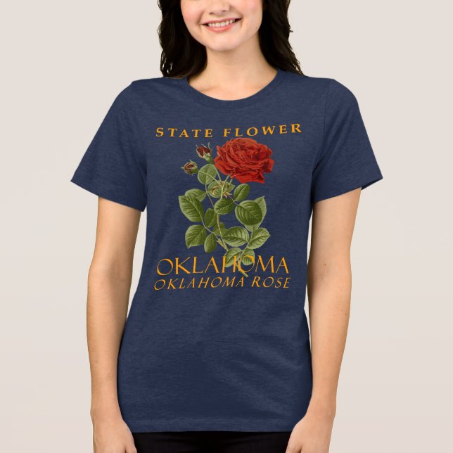 Camiseta Flor do Território de Oklahoma A Rosa de Oklahoma (Frente)