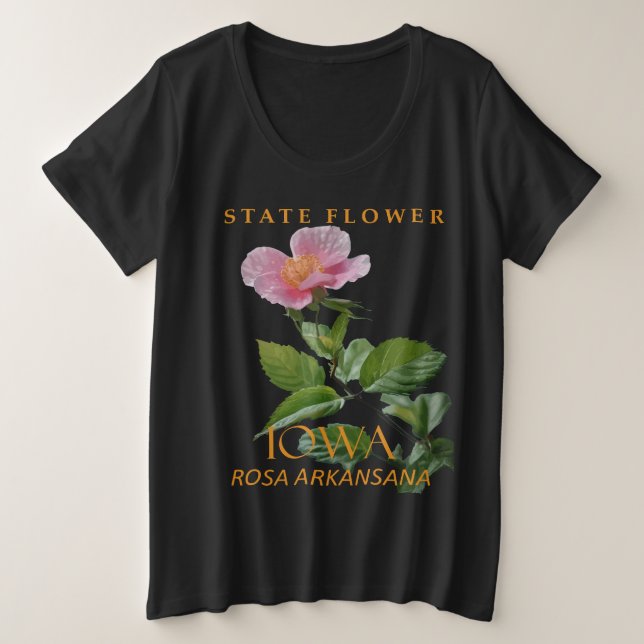 Camiseta Flor do Território do Iowa Rosa Arkansana (Frente do Design)