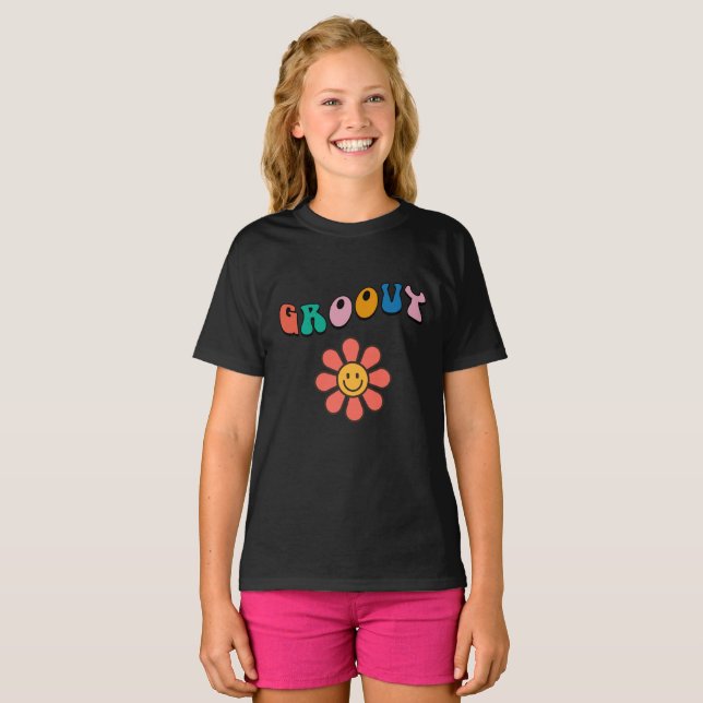 Camiseta Flor Doce Retro Groovy  (Frente Completa)
