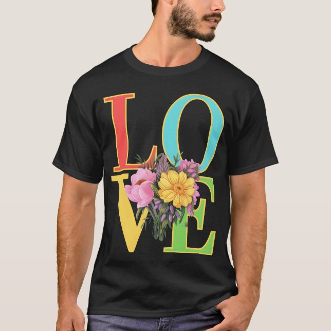 Camiseta Flor em menino apaixonado (Frente)