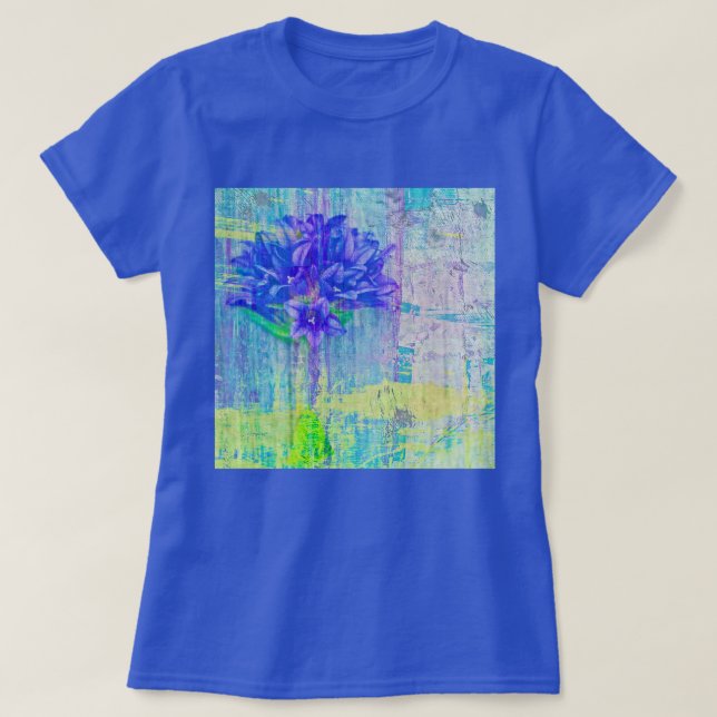 Camiseta Flor em Violeta Azul (Frente do Design)