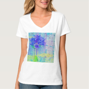 Camiseta Flor em Violeta Azul