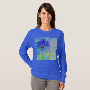 Camiseta Flor em Violeta Azul