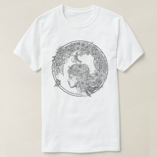 Camiseta Flor enigmático: Coloração adulta de DIY por So