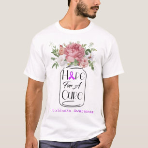 Camiseta Flor Esperança Por Uma Cura Conscientização da Sar