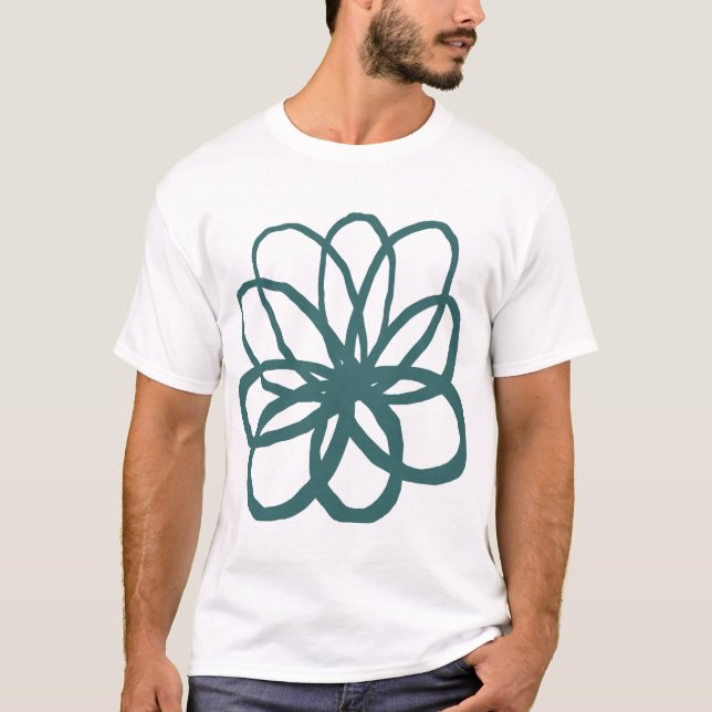 Camiseta Flor Espontânea - Verde Moss (Frente)