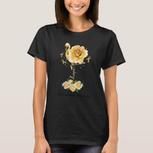 Camiseta Flor Flamingo Hope Yellow Ribbon Sarcoma Awarene