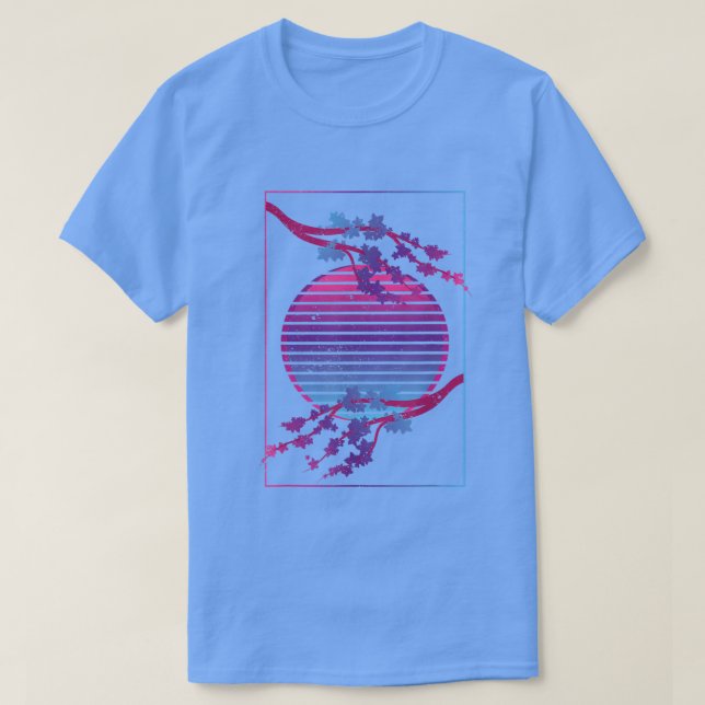 Camiseta Flor Flor Flor Japonês Rosa Sakura Vaporwave Cher (Frente do Design)