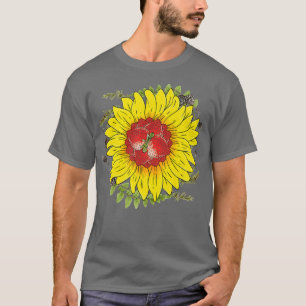 Camiseta Flor Flor Flor Red Berry Gardene Strawberry Sunfl