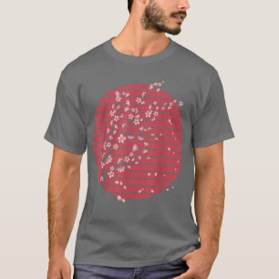 Camiseta Flor-Flor-Rosa-Japonês Sakura Retro Cherry Bloss