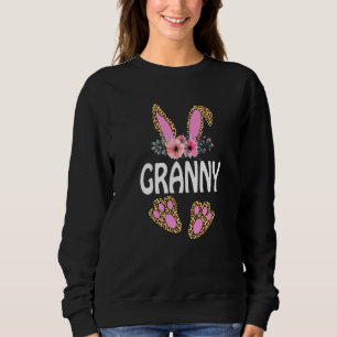 Camiseta Flor Floral Flor-Leopardo Vovó Bunny Happy Easte