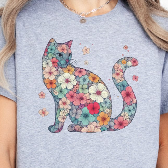 Camiseta Flor, Flores e Gatos, Flores, Gatos (Criador carregado)