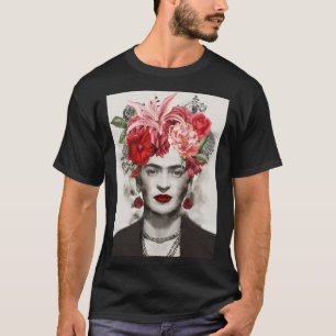 Camiseta Flor Frida kahlo, cabeça de Flor, presente de flor