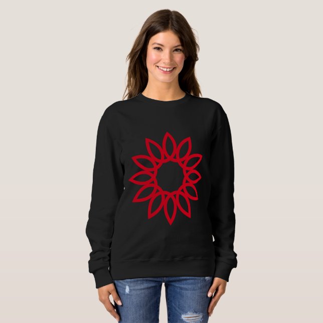 Camiseta Flor Geométrico 01 - Vermelho (Frente Completa)