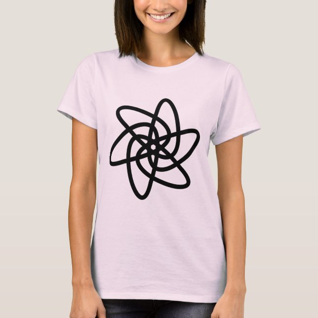 Camiseta Flor Geométrico 05 - Preto (Frente)
