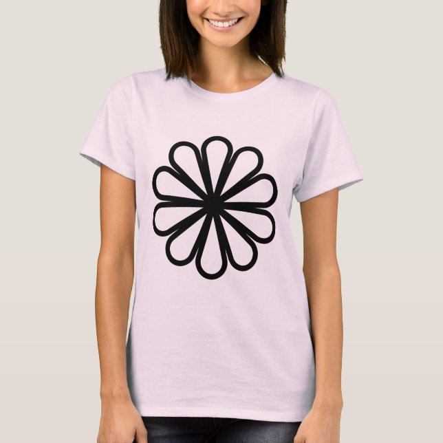 Camiseta Flor Geométrico 07 - Preto (Frente)