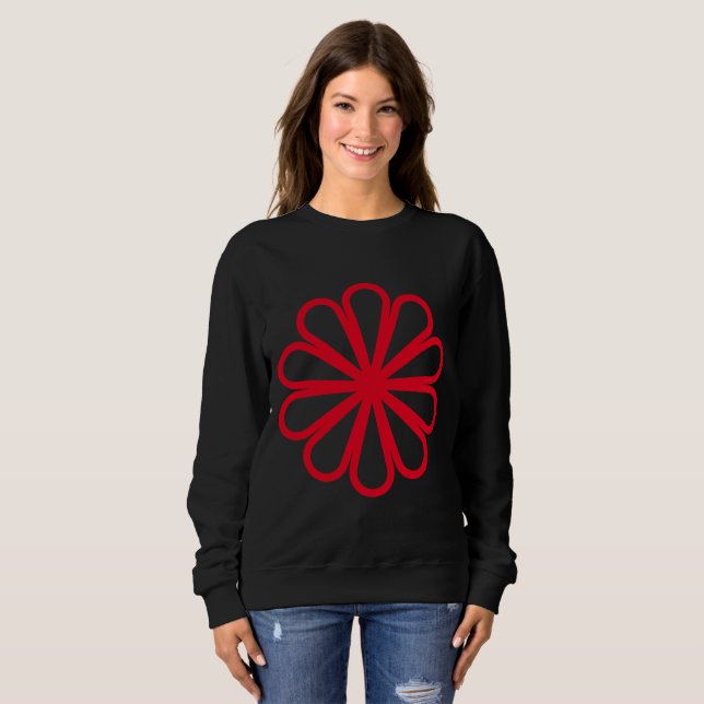 Camiseta Flor Geométrico 07 - Vermelho (Frente Completa)