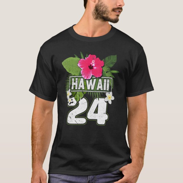 Camiseta Flor Havaí 24 Férias (Frente)