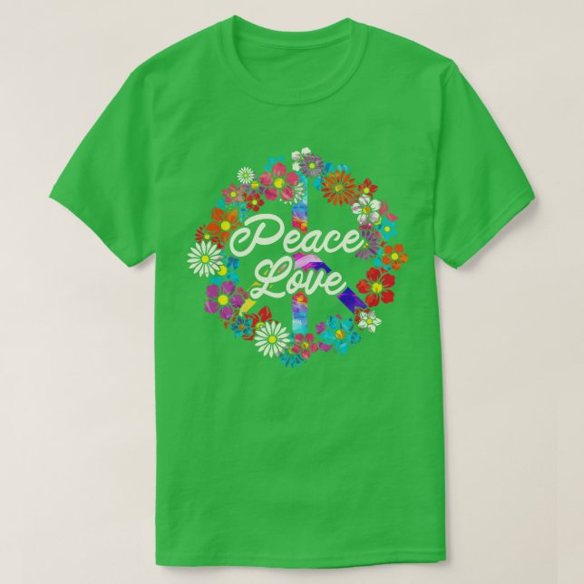 Camiseta Flor Hippie - Sinal de Paz 1 (Frente do Design)