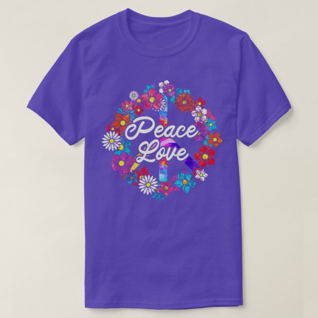 Camiseta Flor Hippie - Sinal de Paz 1 (Frente do Design)