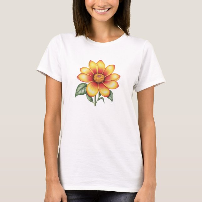 Camiseta Flor Laranja (Frente)