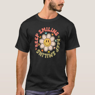 Camiseta Flor Manter Rosto Sorridente Flor Motivacional Ins