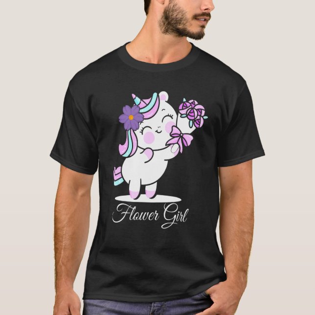 Camiseta Flor Menina Bride Unicórnio Flores Casadas (Frente)