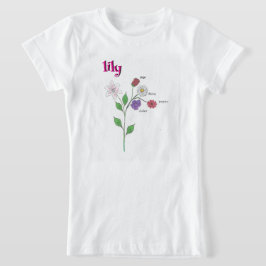 Camiseta Flor Menina Nome Lírio