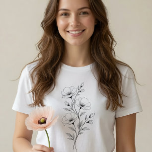 Camiseta Flor Monocromática