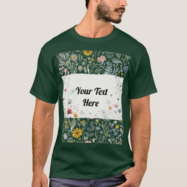 Camiseta Flor no estilo: personalizável (Frente)