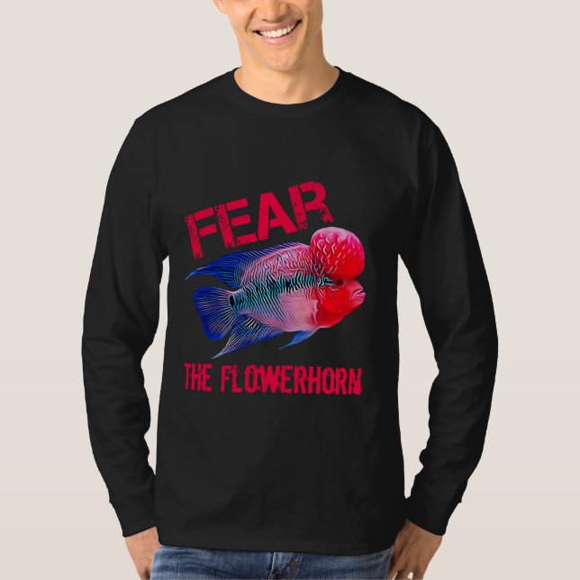 Camiseta Flor Para Cichlid De Peixes Monstros (Frente)