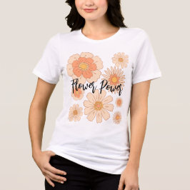 Camiseta Flor Peach Power Chich Boho Flor