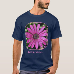 Camiseta Flor Personalizada de Margarida Africana Roxa Únic