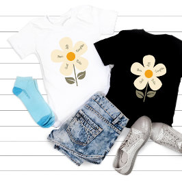 Camiseta Flor Personalizada,Função Feminina,Mãe,Esposa,Flor