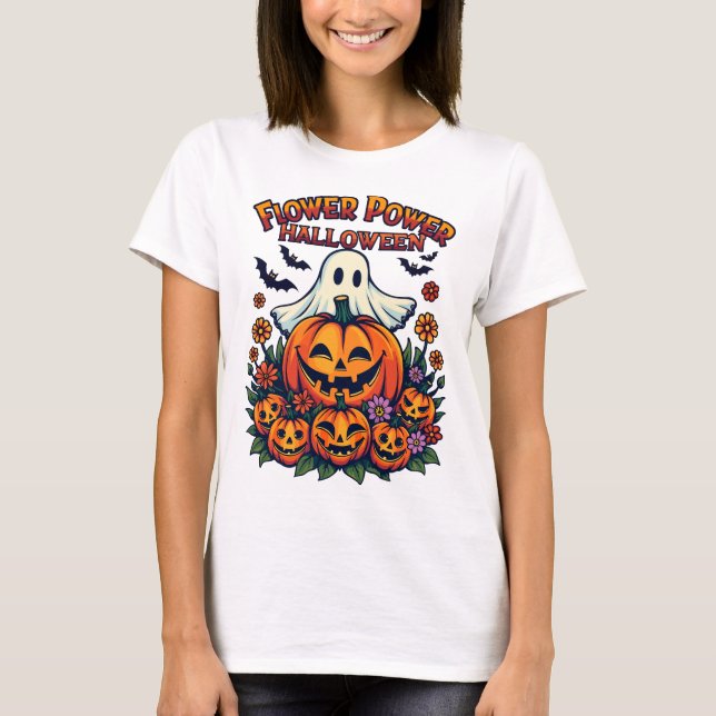 Camiseta Flor Power Halloween (Frente)