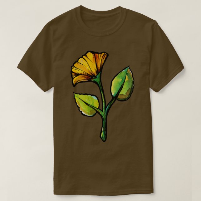 Camiseta Flor Primavera amarela (Frente do Design)