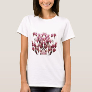 Camiseta Flor-Primavera de-Magnolias Rosa