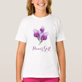 Camiseta Flor Rapariga Roxa Calla Lily Watercolor Floral