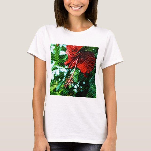 Camiseta Flor Red Hibiscus (Frente)