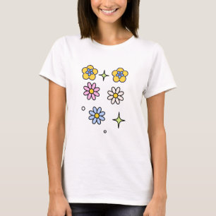 Camiseta Flor Retro Fofa