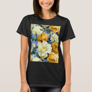Camiseta Flor Rosa Amarelo Grande
