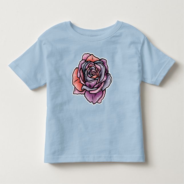 Camiseta Flor Rosa colorido (Frente)