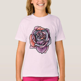 Camiseta Flor Rosa colorido
