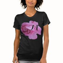 Flor rosa cor-de-rosa trendy monograma M preto per